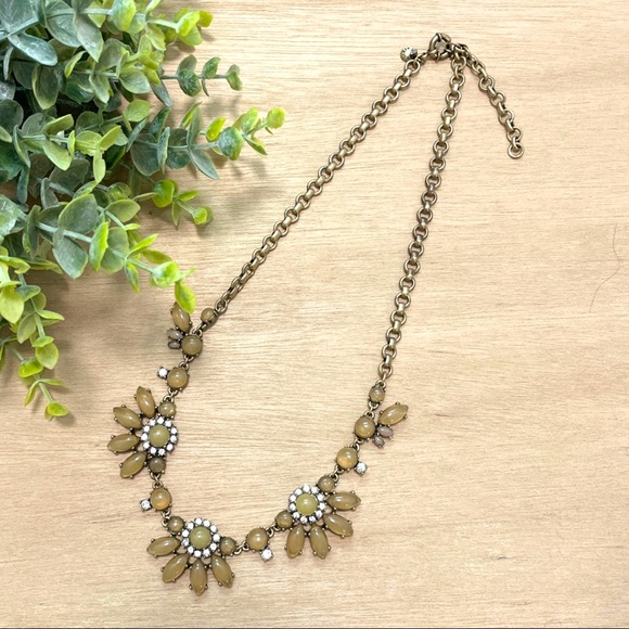 J. Crew Jewelry - J. Crew Muted Yellow Gem Floral Statement Necklace